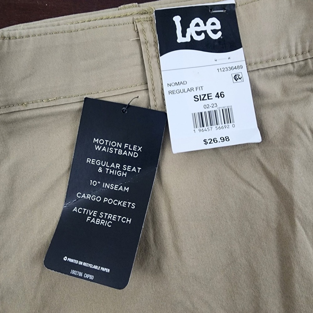 Lee Mens Size 46 Nomad Relaxed Fit Active Stretch 11" Cargo Shorts - Picture 3 of 6